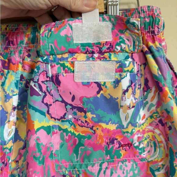Folks Mens Multicolor Colorful Miami Tropical Swim Trunks 4” inseam Shorts Large - Picture 7 of 11